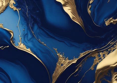 Papel tapiz azul y dorado que dice oro en él Foto Premium