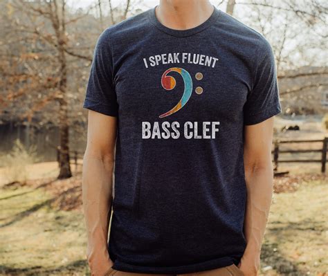 Bass Guitar Player T Shirt I Speak Fluent Bass Clef Musician Humor Tee Music Theory Shirt