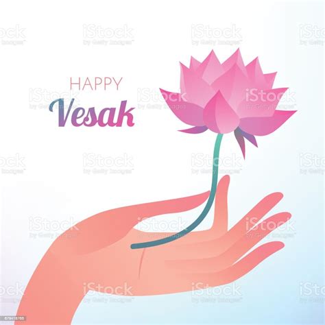 Buddha Purnima Or Vesak Card Vector Illustration With Elegant Hand