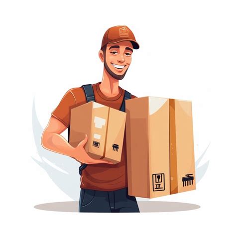 Premium Ai Image Delivery Man Holding A Box And Smiling