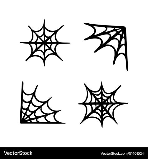 Doodle bold spider web clipart halloween Vector Image