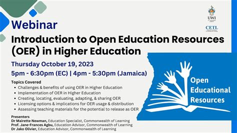 Introduction To Open Education Resources Oer In Higher Education