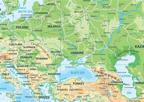 Europe Physical Map #Ad #Europe, #ad, #Physical, #Map Lithuania, Poland ...