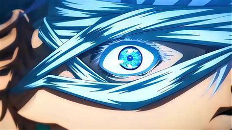 An Anime Character S Eye With Blue Hair And Eyes Are Shown In This Image