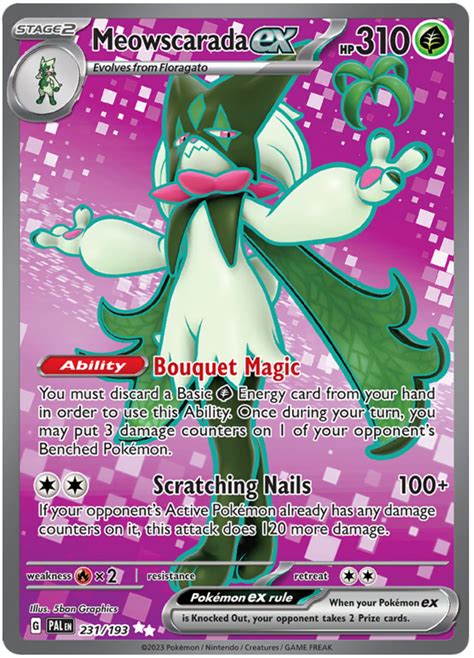 Meowscarada Ex Paldea Evolved 231 Pokemon Card