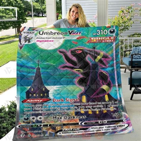 HOT Anime Pokemon Umbreon VMAX Evolving Skies Luxury Quilt Express