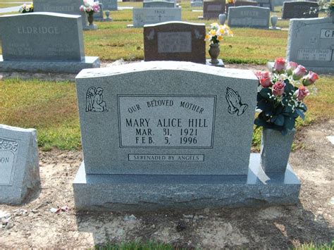 Mary Alice Hill 1921 1996 Find A Grave Memorial