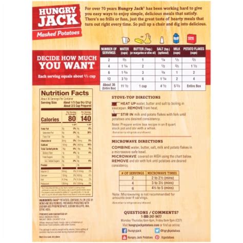 Hungry Jack Mashed Potatoes 267 Oz Smiths Food And Drug