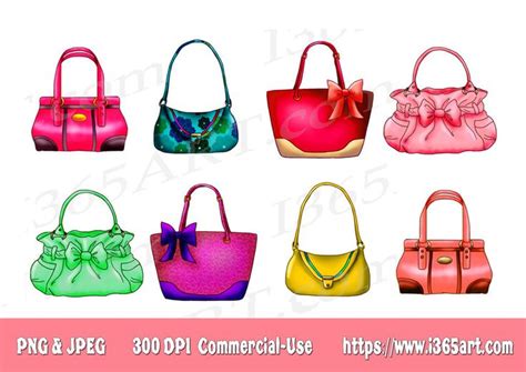 Handbag Clipart Purse Clipart Clip Art Designer Bags Etsy Handbag