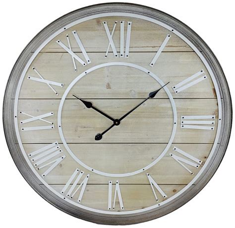 Wooden Wall Clock With White Roman Numerals Cm Large Wall Clocks