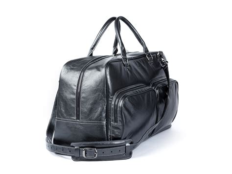 Black leather Duffle bag | Leather Skivers Hides