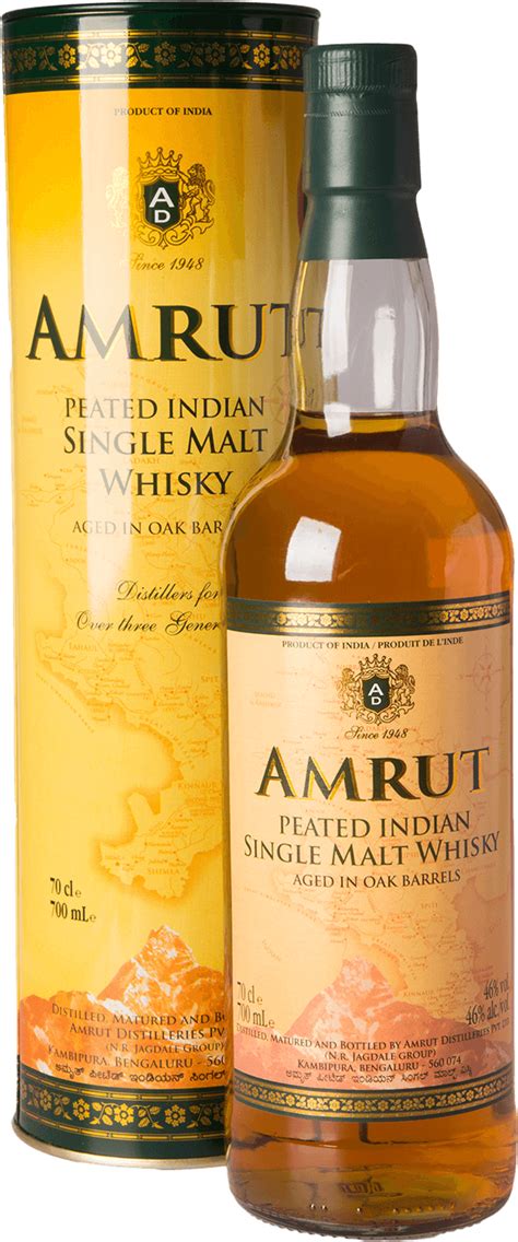 Amrut Peated Indian Single Malt Whisky 46 07l Indien