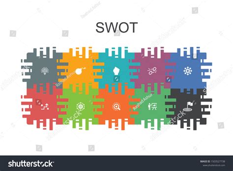 Swot Cartoon Template Flat Elements Contains Stock Vector (Royalty Free ...