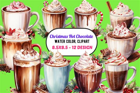 Christmas Hot Chocolate Watercolor Clipa Graphic By Digital Art Studio Creative Fabrica