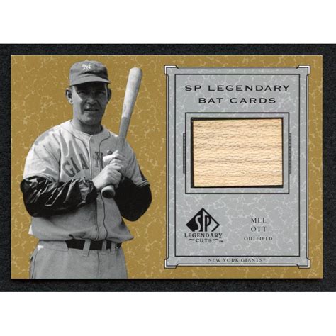 Mel Ott 2001 SP Legendary Cuts Game Bat BMO Pristine Auction