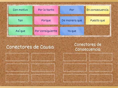 Conectores De Causa Y Consecuencia Group Sort