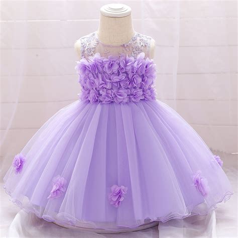 Vestido De Primeiro Aniversário Para Menina Princesa De Renda Bebê