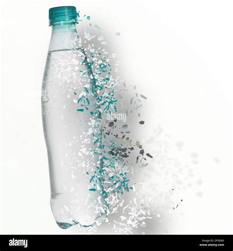 bottle  water vanishing  white background decomposition  plastic