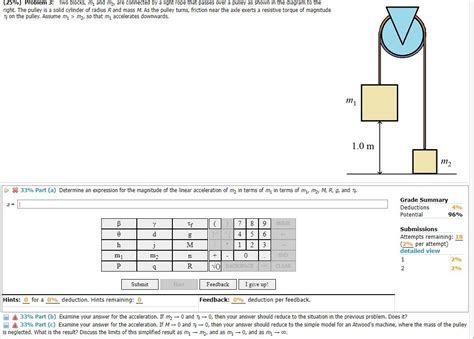 Solved 25 Problem 3 Two Blocks M1 And M2 Are Chegg