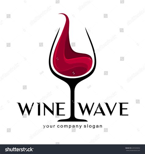 Wine Glass Logo Template Stock Vector Royalty Free 445505032