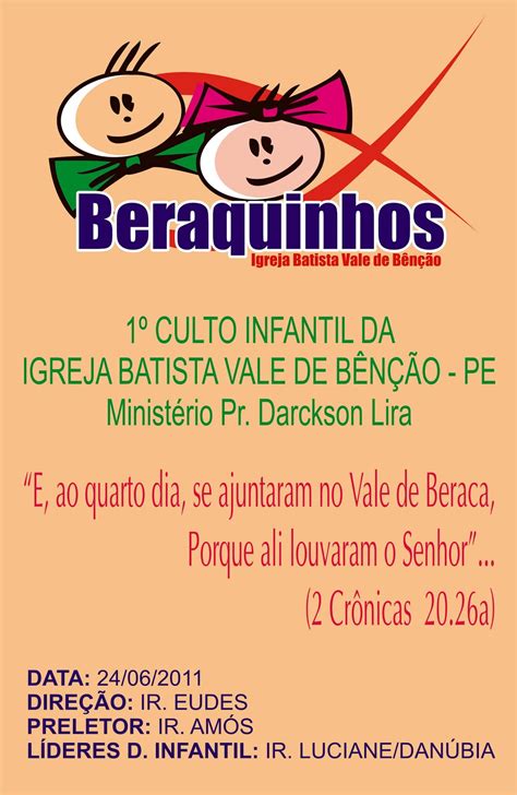 Igreja Batista Vale De Ben O Pe Culto Infantil Da Ibvb Pe