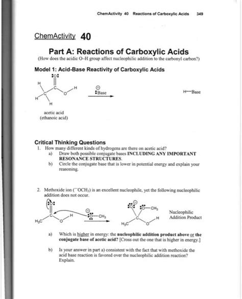 Solved ChemActivity 40 Reactions Of Carboxylic Acids 349 Chegg