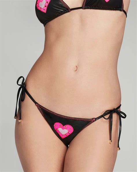 Loveli Tie Side Bikini Bottom In Black By Agent Provocateur All Swimwear