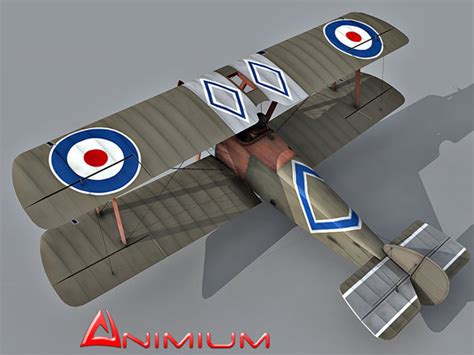 Sopwith Camel biplane 3d model