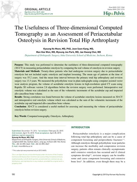 Pdf The Usefulness Of Three Dimensional Computed Tomography As An Assessment Of Periacetabular