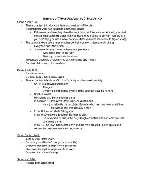 Things Fall Apart Book Summary - Summary of Things Fall Apart by Chinua