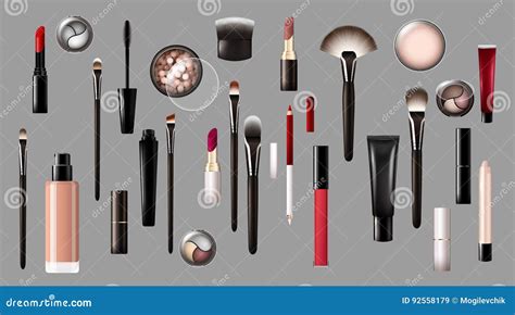 Colección Realista De Los Productos De Maquillaje Ilustración Del Vector Ilustración De