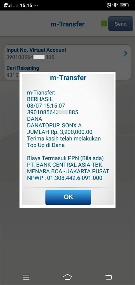 Top Up Saldo DANA Dari BCA Status Berhasil Tapi Saldo Tidak Bertambah