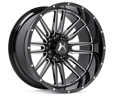 Hartes Metal Silverado Whipsaw Gloss Black Milled Lug Wheel