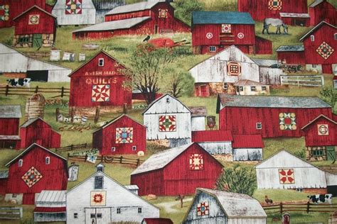 Country Fabric, Farm Fabric, Quilt Barn Fabric, by the Yard, Barn Fabric, Quilting Sewing Fabric ...