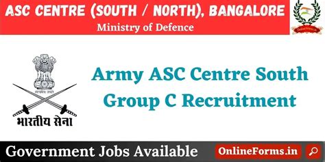 Army Asc Centre South Recruitment Apply Group C Posts