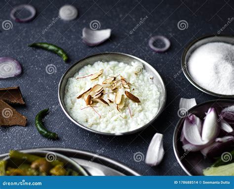 Indian Khir Photography with Almonds and Kesar Toppings. Stock Photo - Image of dessert, plant ...