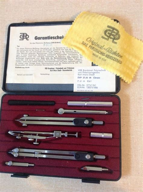 East German Richter Draftingdrawing Instrument Set Drafting Tools