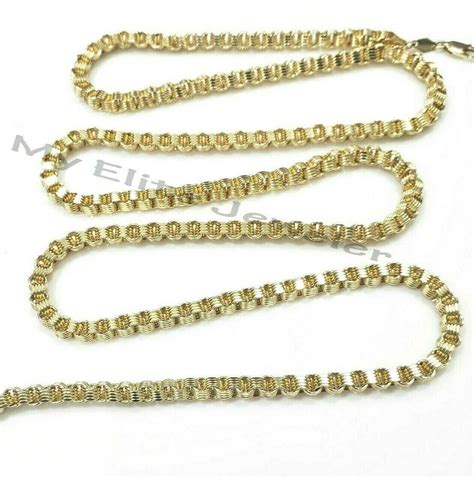 10k Yellow Gold Mens Necklace Byzantine Chain 5mm 18 Inch Choker Male