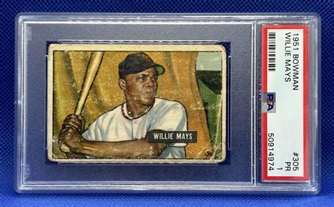 Bowman Willie Mays Rc Rookie Card Psa Ny Giants Ebay