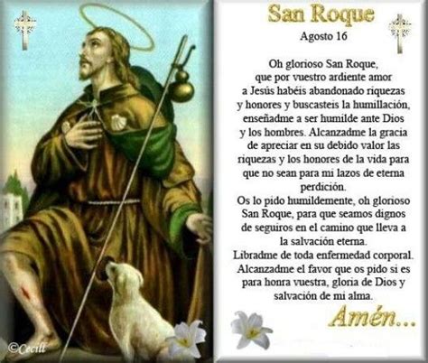 Oraci N A San Roque Catholic Prayer For Healing Birthday In Heaven