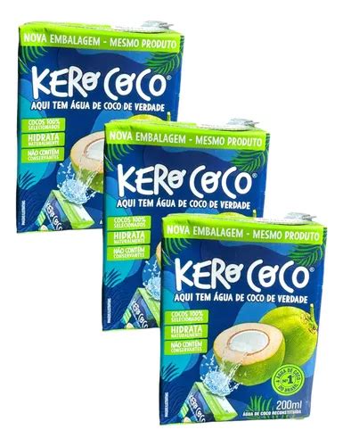 Água De Coco Kero Coco 200ml Baixa Caloria Kit 20 Unidades