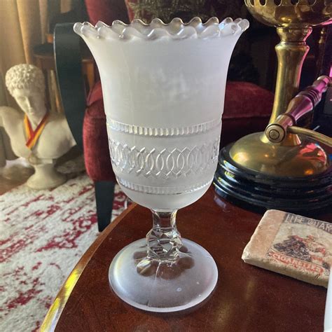 A Victorian Antique Etched Glass Celery Vase Circa S Etsy