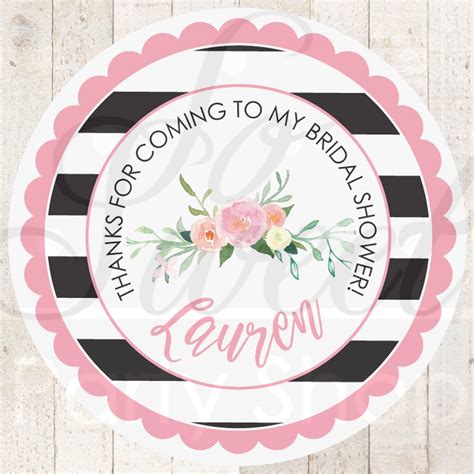 Bridal Shower Favor Sticker Labels Wedding Bachelorette