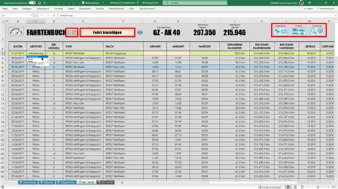 Fahrtenbuch Vorlage Ms Excel F R Ein Fahrzeug Oder Den Gesamten