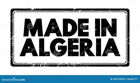 Made In Algeria Text Emblem Stamp Concept Background Stock