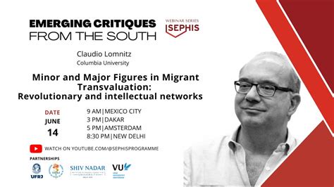 Webinar Series Minor And Major Figures In Migrant Transvaluation