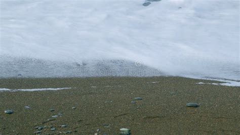 Vague De Mousse Blanche Sur Sable De Mer Plage De Sable Mousse Mer