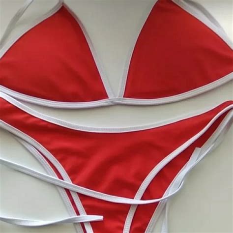 Swim Red Bikini Set Red White Bikini Sexy Bikini Poshmark