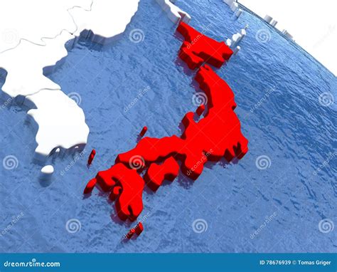 Japan On Globe Stock Illustration Illustration Of Borders 78676939