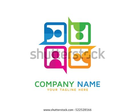 Social Group Chat Logo Design Template Stock Vector (Royalty Free ...